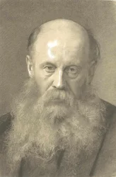 Retrato de un hombre barbudo de frente